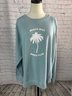 Beach Riot Beach Club Palm Tree Graphic Oversized sweatshirt XL